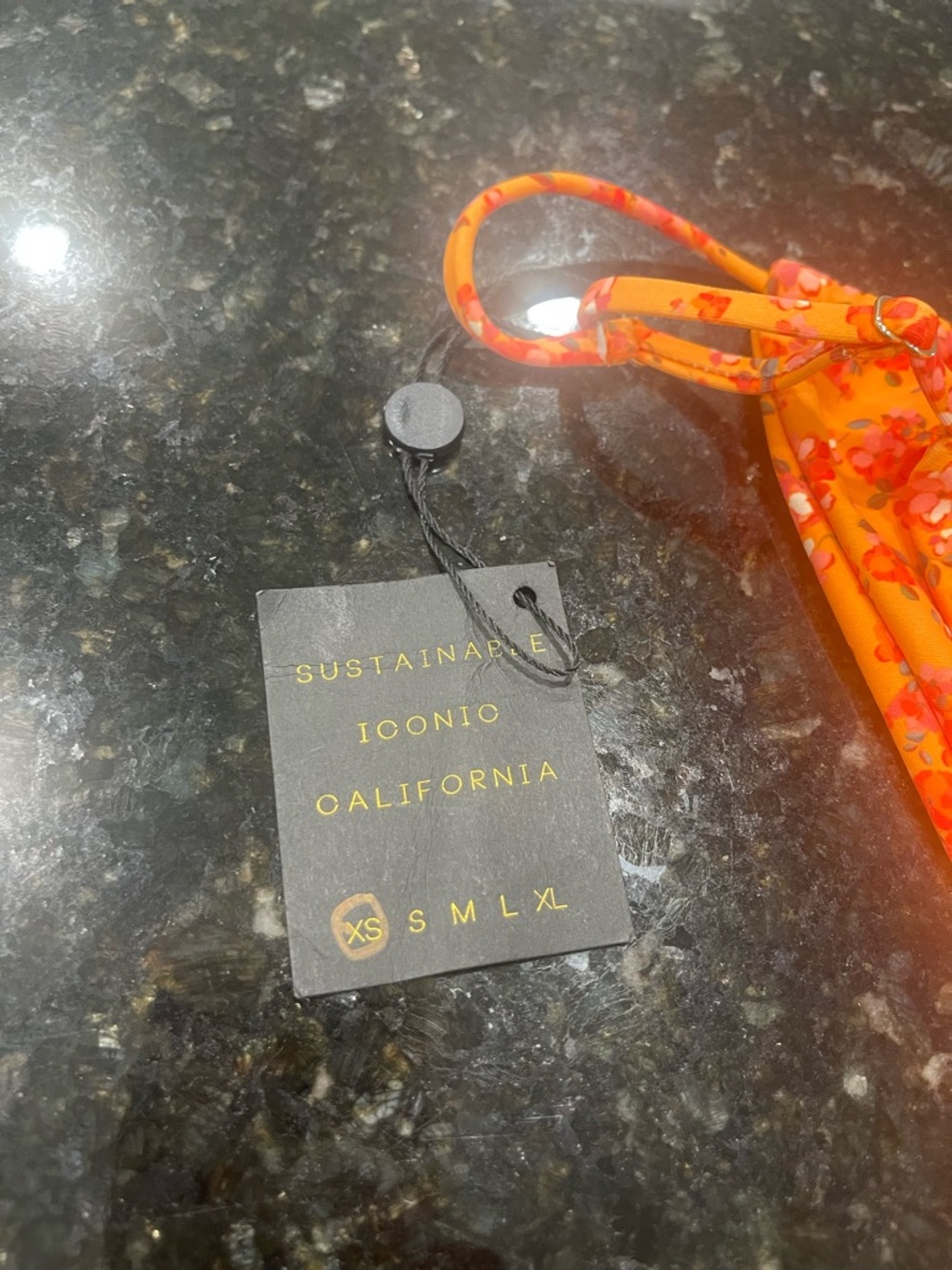 Skatie Orange Floral Tie-Side Bikini Bottoms - Picture 2 of 4